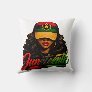Juneteenth Schwarze Afro Frauen Melanin Freiheit 1 Kissen