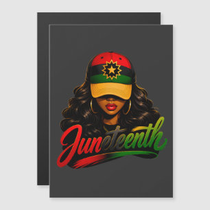 Juneteenth Schwarze Afro Frauen Melanin Freiheit 1 Magneteinladung