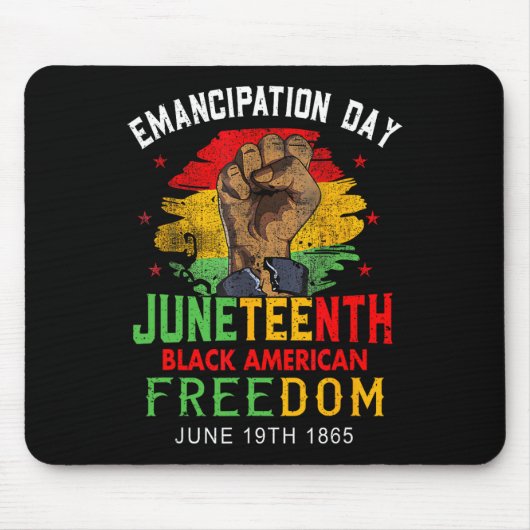 Juneteenth Schwarze amerikanische Freiheit 19. Jun Mousepad (Vorne)
