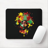 Juneteenth Schwarze Frau Afro Königin Melanin Farb Mousepad (Mit Mouse)