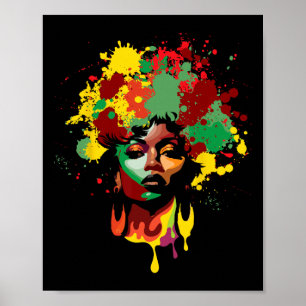 Juneteenth Schwarze Frau Afro Königin Melanin Male Poster