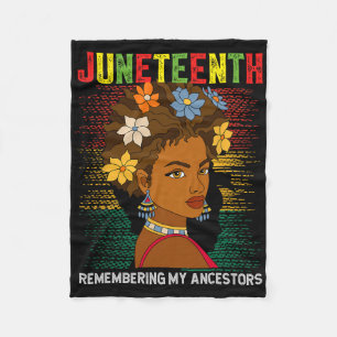 Juneteenth Schwarze Frau erinnert sich an meine Vo Fleecedecke