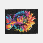 Juneteenth Schwarze Frau Königin Afro Afrikanerin Fleecedecke (Vorderseite (Horizontal))