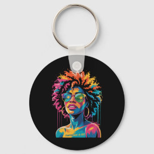 Juneteenth Schwarze Frau Königin Afro Afrikanisch Schlüsselanhänger