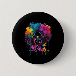 Juneteenth Schwarze Frau Königin Afro Afrikanische Button