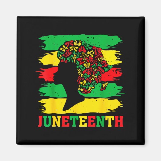 Juneteenth schwarze Frauen Afro Coquette Schleife  Magnet (Vorne)