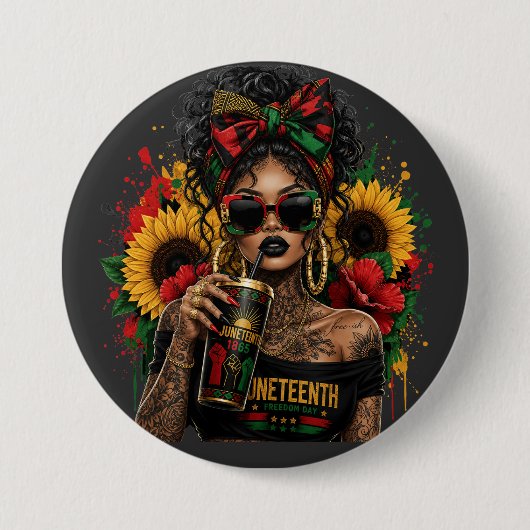 Juneteenth Schwarze Frauen Afroamerikanische Gesch Button (Vorderseite)