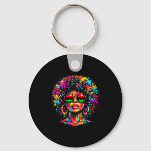 Juneteenth schwarze Frauen Königin tropfendes Afro Schlüsselanhänger