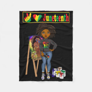 Juneteenth Schwarze Frauen Melanin Frieden Liebe J Fleecedecke