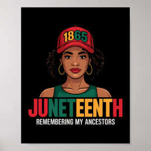 Juneteenth Schwarze Frauen Melanin Königin Seit 18 Poster