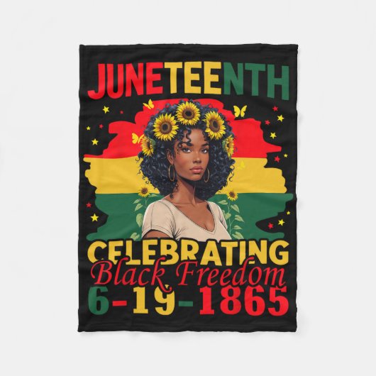Juneteenth Schwarze Freiheit 19. Juni 1865 Afroame Fleecedecke (Vorderseite)