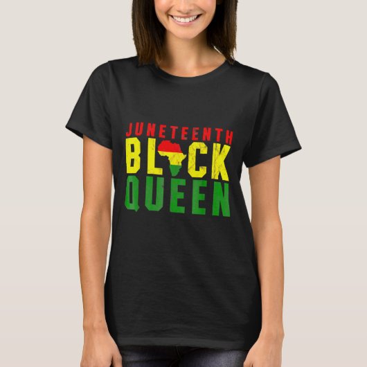 Juneteenth Schwarze Königin Emanzipationstag Melan T-Shirt (Vorderseite)