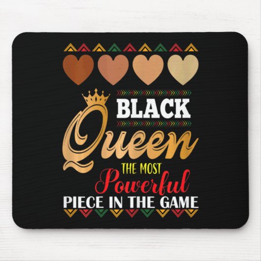 Juneteenth schwarze Königin mächtigste Schach afri Mousepad (Vorne)