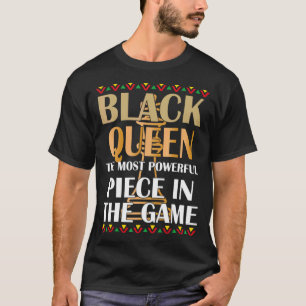 Juneteenth schwarze Königin mächtigste Schach afri T-Shirt