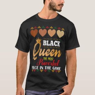 Juneteenth schwarze Königin mächtigste Schach afri T-Shirt
