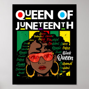 Juneteenth Schwarze Königin Melanin Mädchen Magie Poster