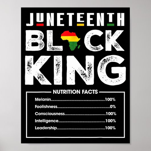 Juneteenth schwarzer König Nährwertangaben Männer Poster (Vorne)
