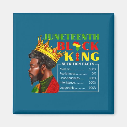 Juneteenth schwarzer König Nährwertangaben Stolz Magnet (Vorne)