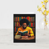 Juneteenth Schwarzer Mann liest Bücher Karte (Gelbe Blume)