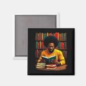 Juneteenth Schwarzer Mann liest Bücher Magnet (Vorderseite/Rückseite)