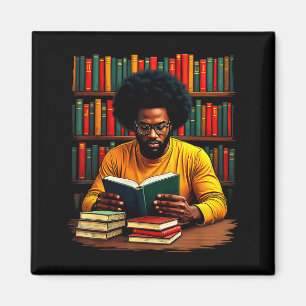Juneteenth Schwarzer Mann liest Bücher Magnet
