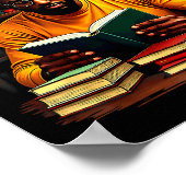 Juneteenth Schwarzer Mann liest Bücher  Poster (Ecke)