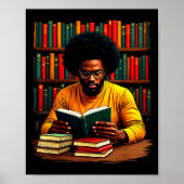 Juneteenth Schwarzer Mann liest Bücher Poster (Vorne)
