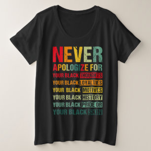 Juneteenth Schwarzer Stolz entschuldigen Sie niema Große Größe T-Shirt
