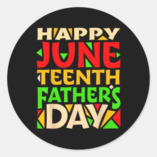 Juneteenth Schwarzer Vater's Day Happy Holiday Cel Runder Aufkleber (Vorderseite)