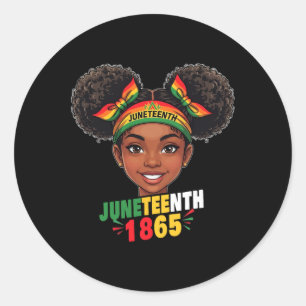 Juneteenth-Shirt für Mädchen Frauen Teenager Kinde Runder Aufkleber