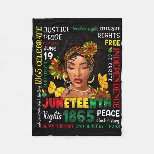 Juneteenth-Shirts zum Feiern der schwarzen Freihei Fleecedecke (Vorderseite)