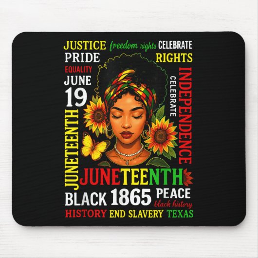 Juneteenth-Shirts zum Feiern der schwarzen Freihei Mousepad (Vorne)