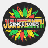 Juneteenth Sonnenblume 1865 Emanzipation Afrikanis Runder Aufkleber (Vorderseite)