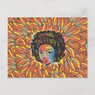 Juneteenth-Sonnenblume - 1865 Schwarzer Freiheitst Postkarte