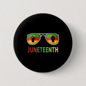 Juneteenth-Sonnenbrille Schwarze Flagge Flag Men W Button (Vorderseite)