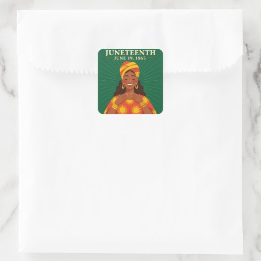 Juneteenth Square Aufkleber (Tasche)