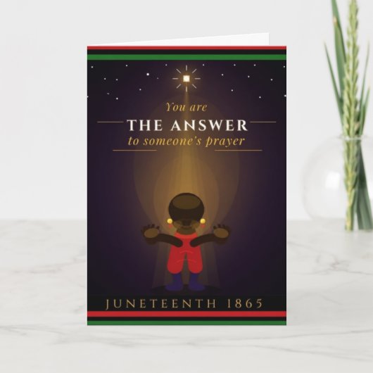 Juneteenth The Answer Grußkarte Feiertagskarte (Vorderseite)