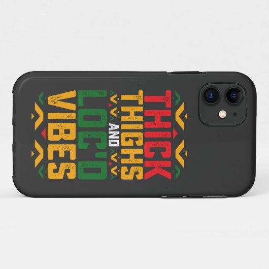 Juneteenth Thick Locd Vibes African American Case-Mate iPhone Hülle (Rückseite (Horizontal))