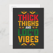 Juneteenth Thick Locd Vibes African American Einladungspostkarte (Vorne/Hinten)