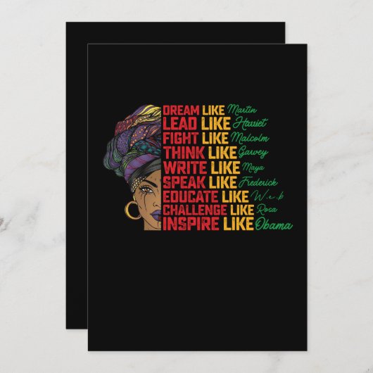 Juneteenth Traum führender Kampf wie schwarze Frei Einladung (Vorne/Hinten)