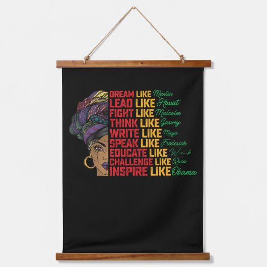 Juneteenth Traum führender Kampf wie schwarze Frei Wandteppich Mit Holzrahmen (Vorderseite)