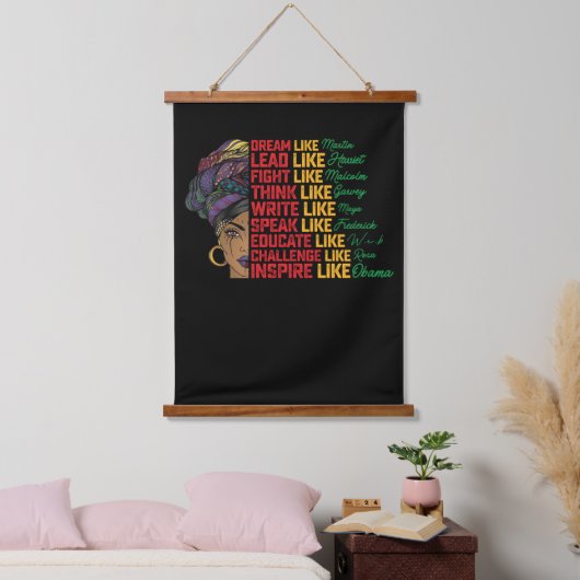 Juneteenth Traum führender Kampf wie schwarze Frei Wandteppich Mit Holzrahmen (Schlafzimmer)