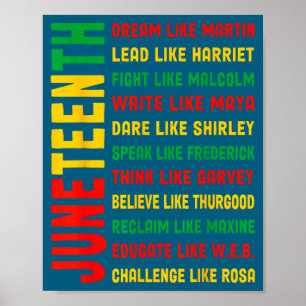Juneteenth träumen wie Martin schwarze Geschichte Poster