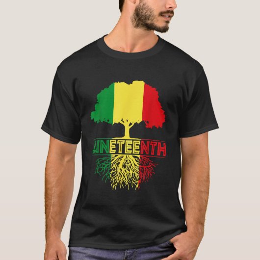 Juneteenth Tree African Root Afro Proud Black June T-Shirt (Vorderseite)