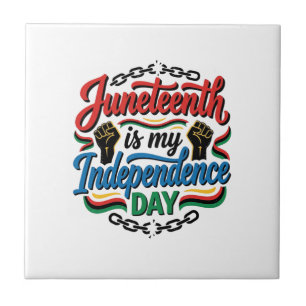 Juneteenth Unabhängigkeitstag Vintage-Shirt-Design Fliese