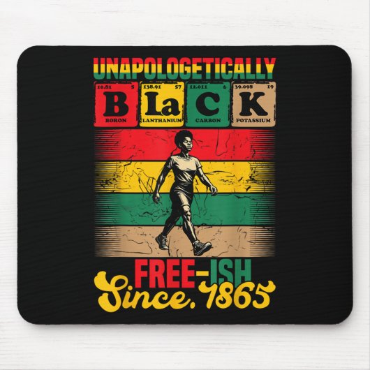 Juneteenth Unapologetisch Vintage seit 1865 Männer Mousepad (Vorne)