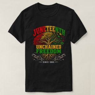 Juneteenth Unchained Freedom Heritage Tree T-Shirt