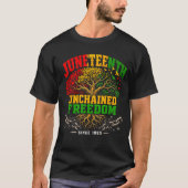 Juneteenth Unchained Freedom Heritage Tree T-Shirt (Vorderseite)