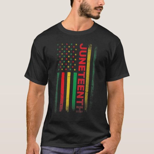 Juneteenth Usa Us Flag T-Shirt (Vorderseite)