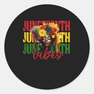 Juneteenth Vibes Black History Freedom Runder Aufkleber